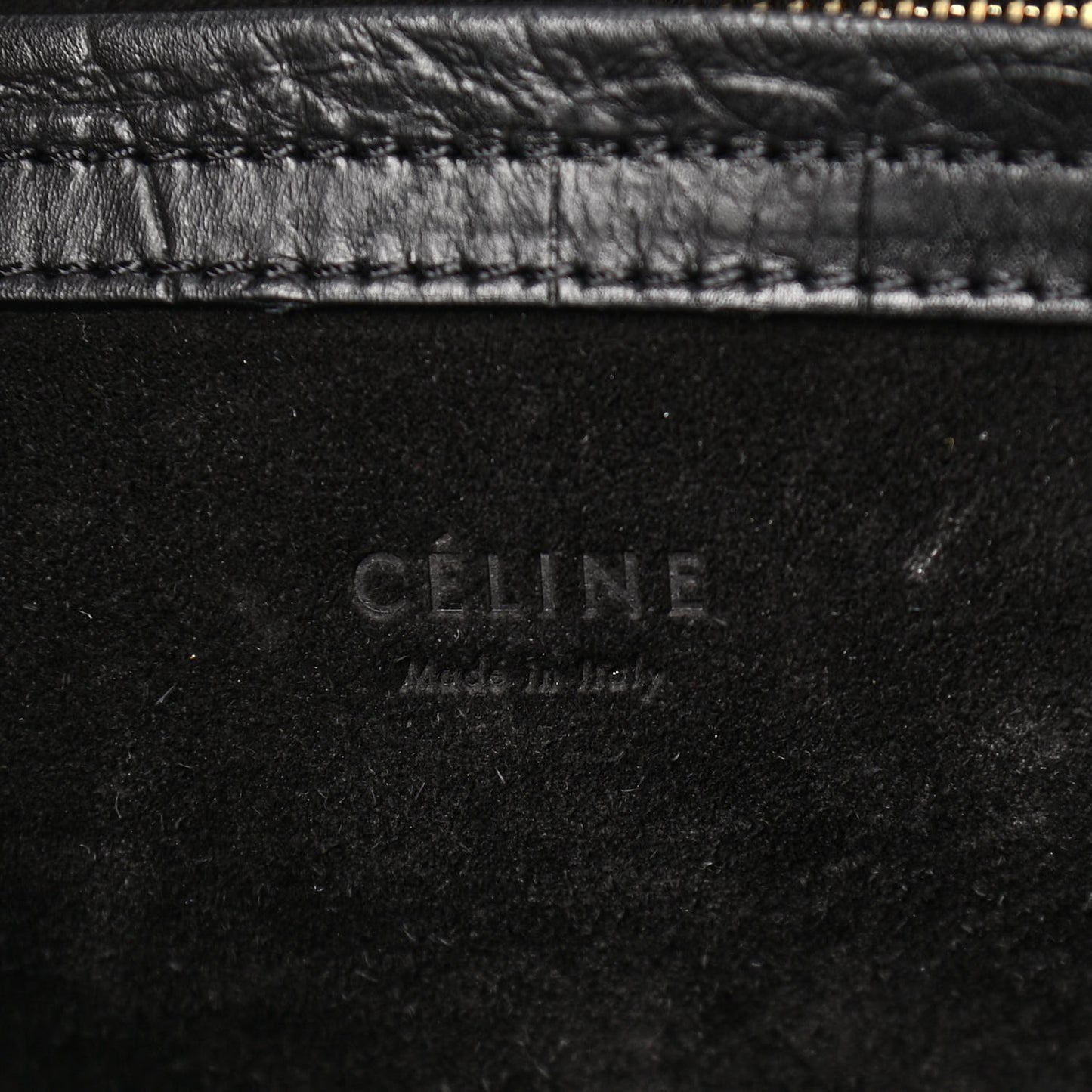 Calfskin Crocodile Embossed Medium Phantom Luggage Black