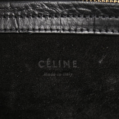 Celine Calfskin Crocodile Embossed Medium Phantom Luggage Black 6 of 10