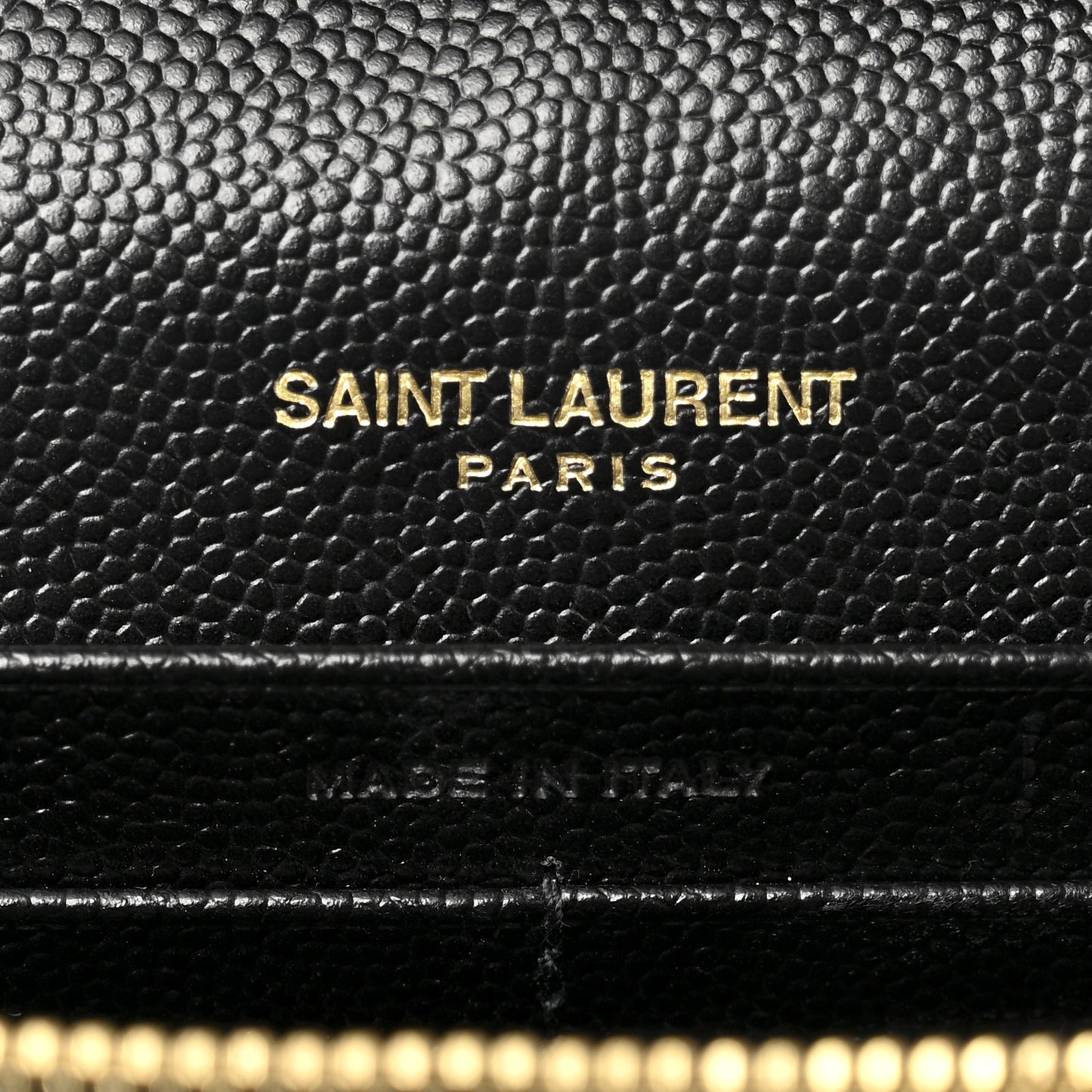 Grain De Poudre Matelasse Chevron Monogram Chain Wallet Black