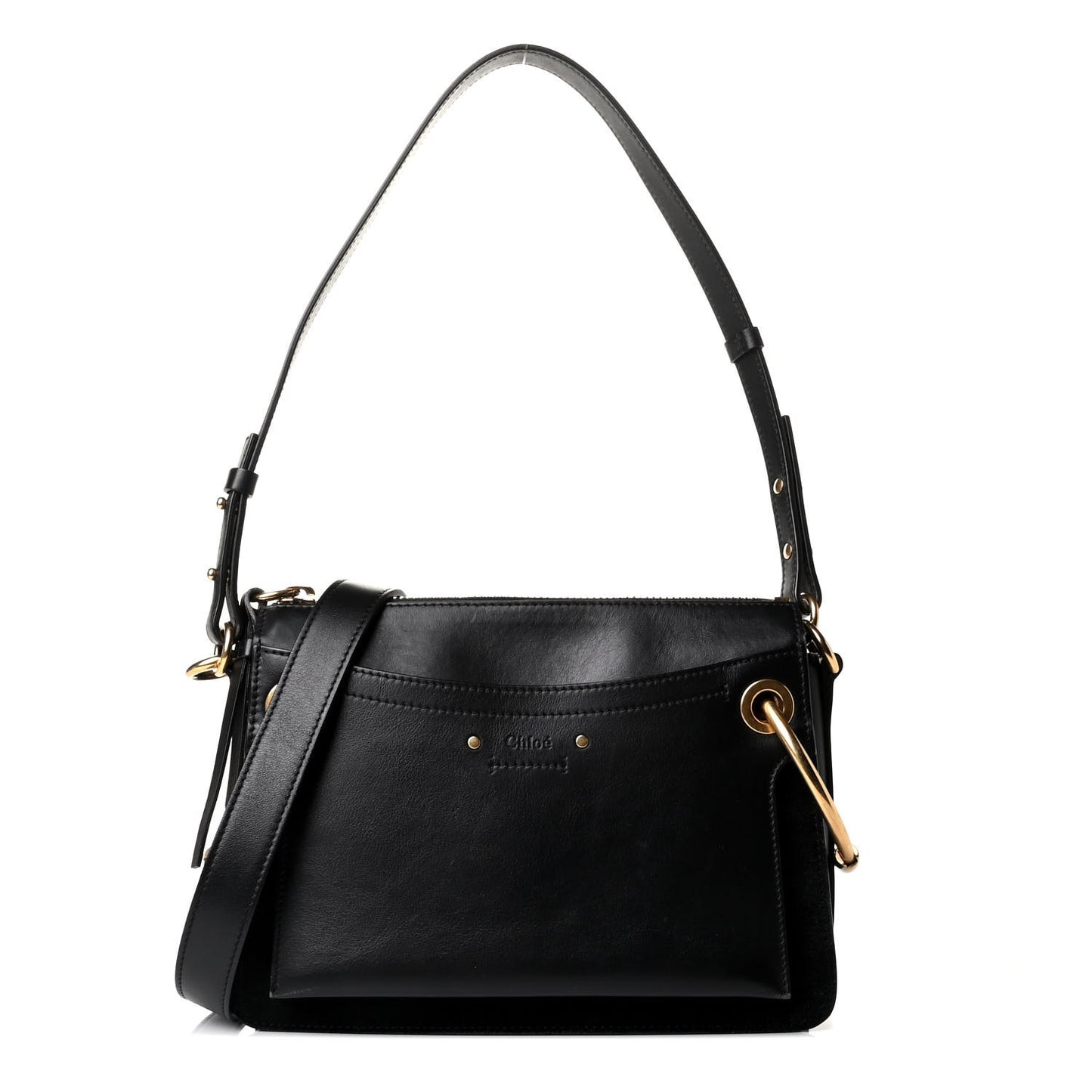 Calfskin Suede Small Roy Bag Black