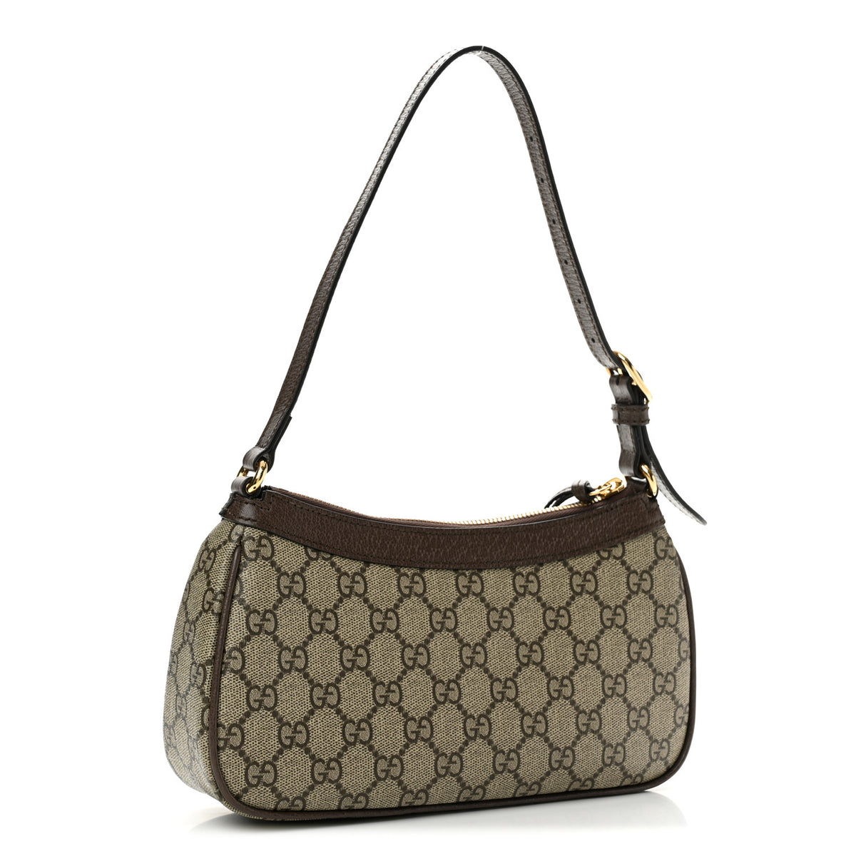 Gucci GG Supreme Monogram Textured Dollar Calfskin Small Ophidia Hobo Beige Ebony New Acero 3 of 12