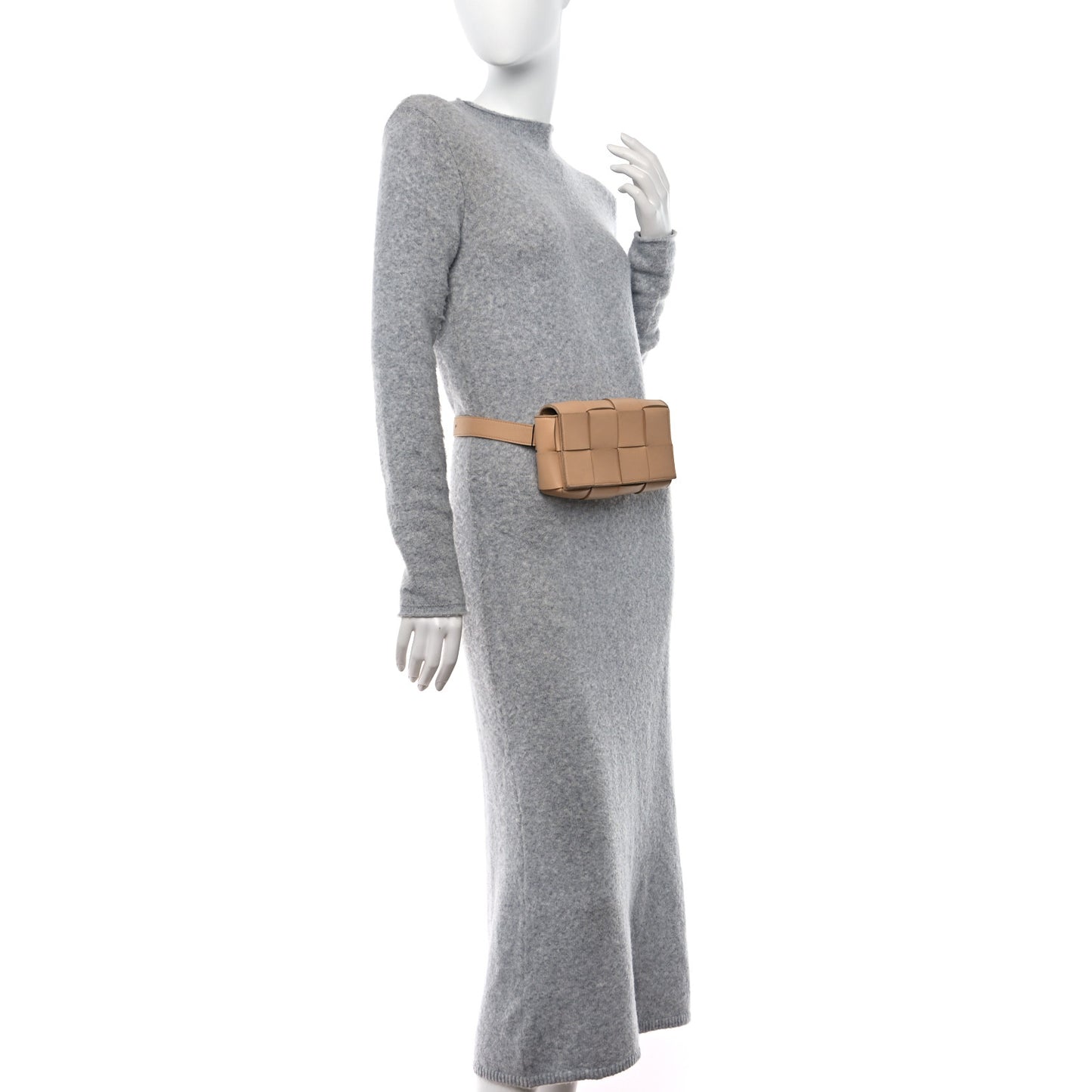 Nappa Maxi Intreccio The Belt Cassette Bag Almond