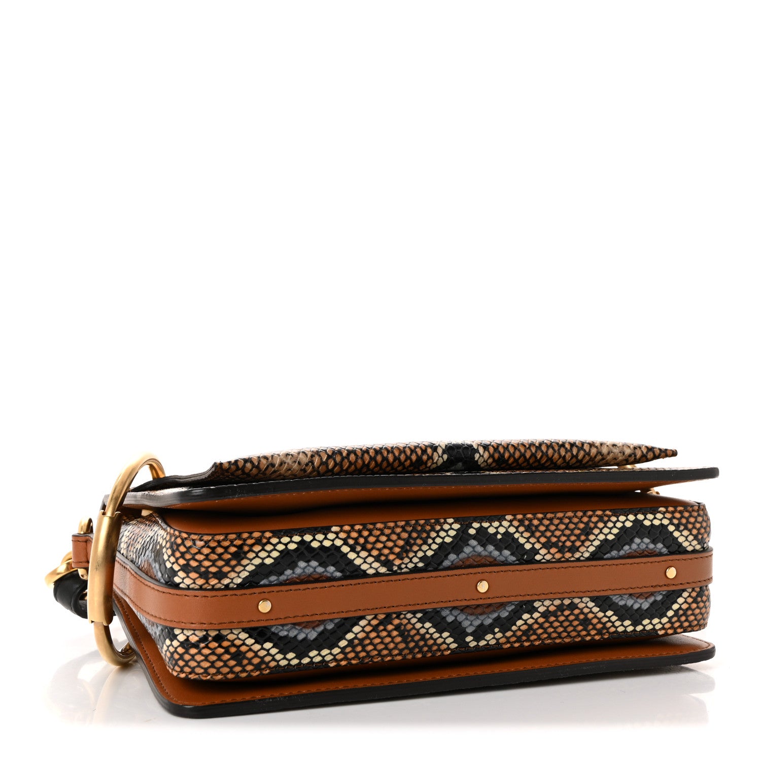 Chloe Calfskin Snakeskin Embossed Small Roy Bag Multicolor 4 of 9