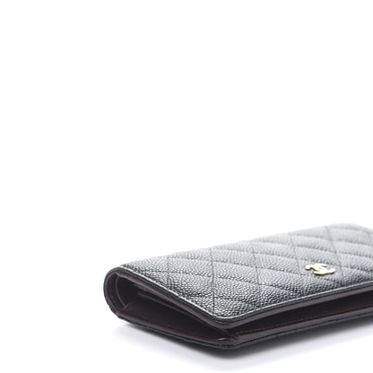 Chanel Caviar Quilted Yen Wallet Black 6 of 13
