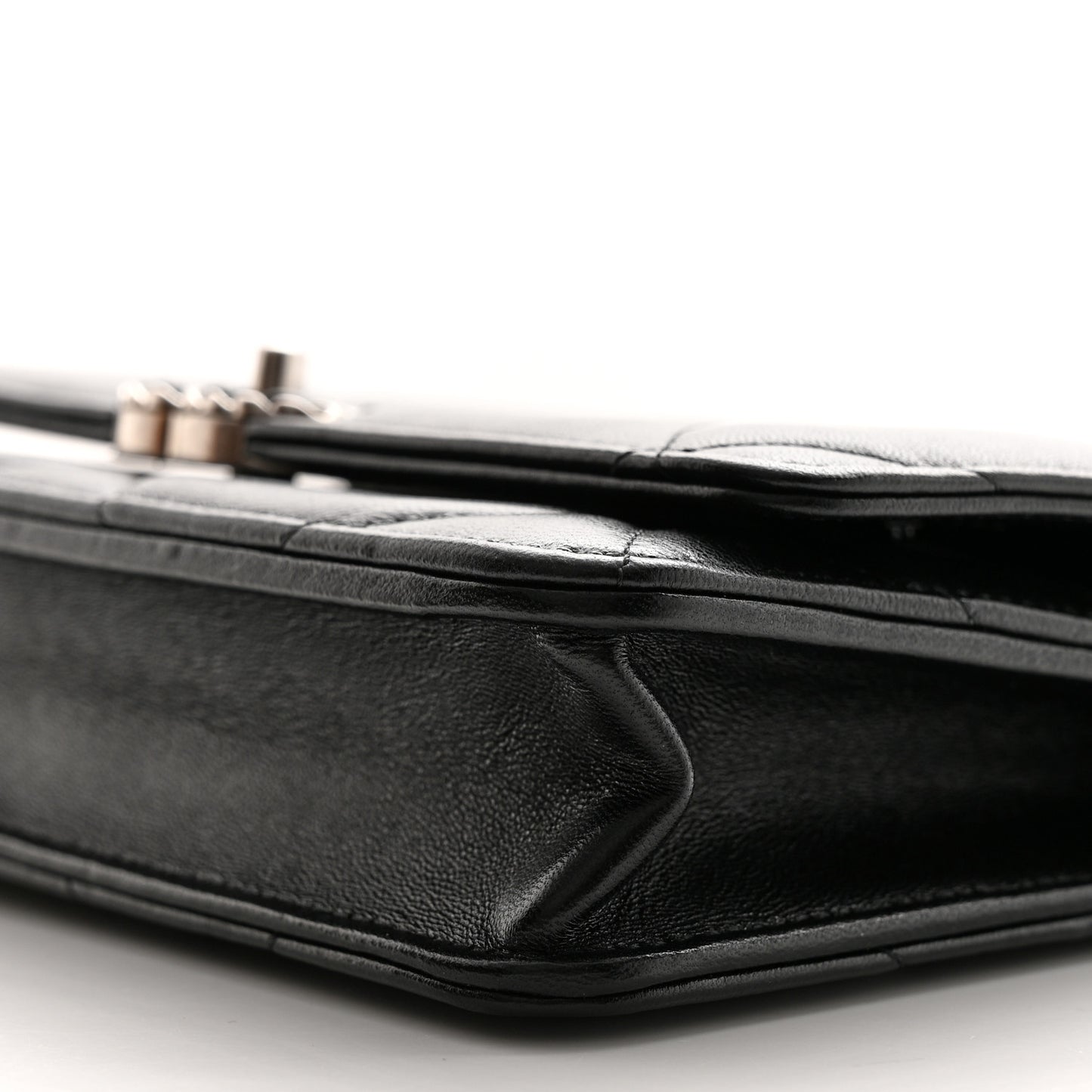 Lambskin Quilted Chanel 19 Wallet On Chain WOC Black