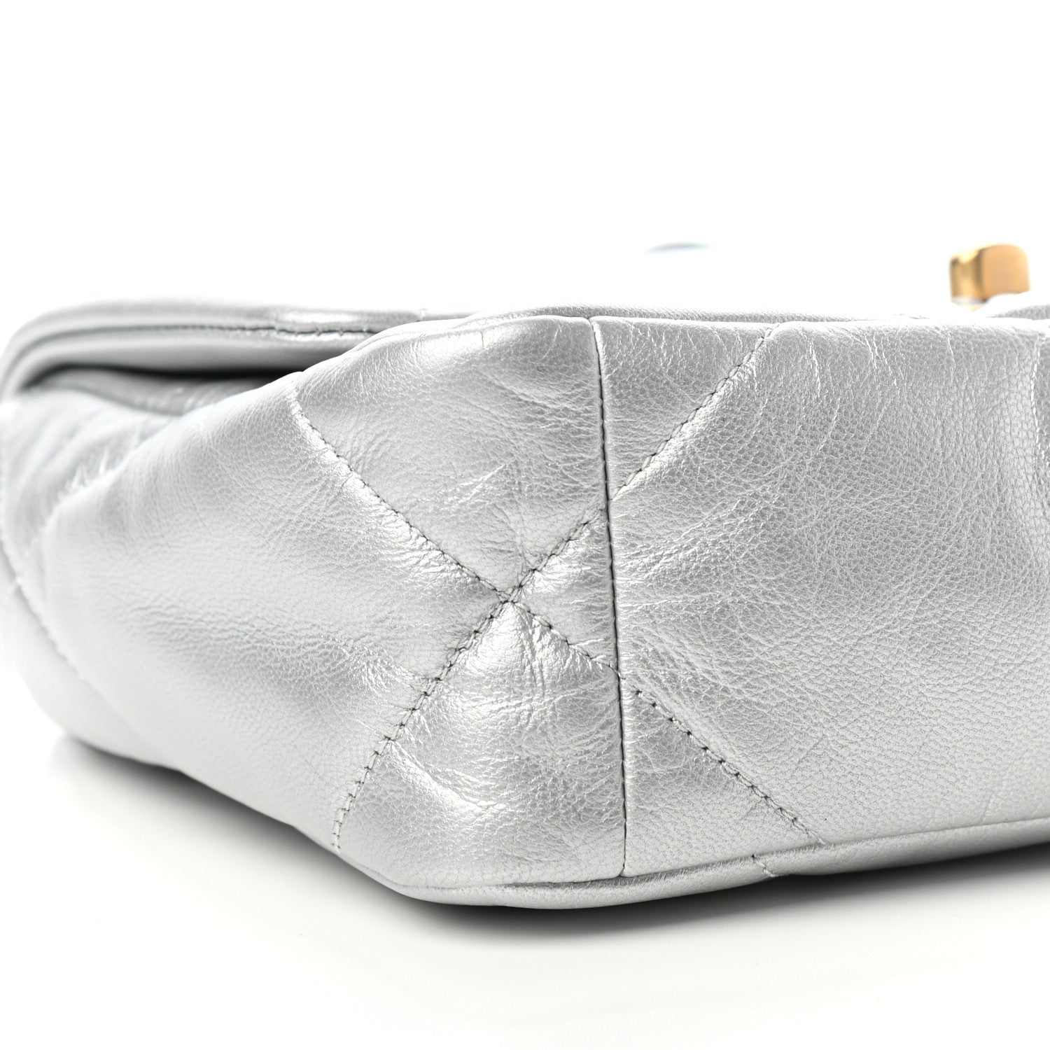 Chanel Metallic Goatskin Quilted Medium Chanel 19 Flap Silver 8 of 9