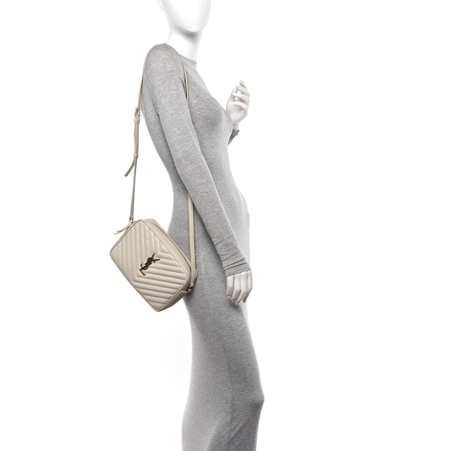 Calfskin Matelasse Monogram Lou Camera Bag Crema Soft