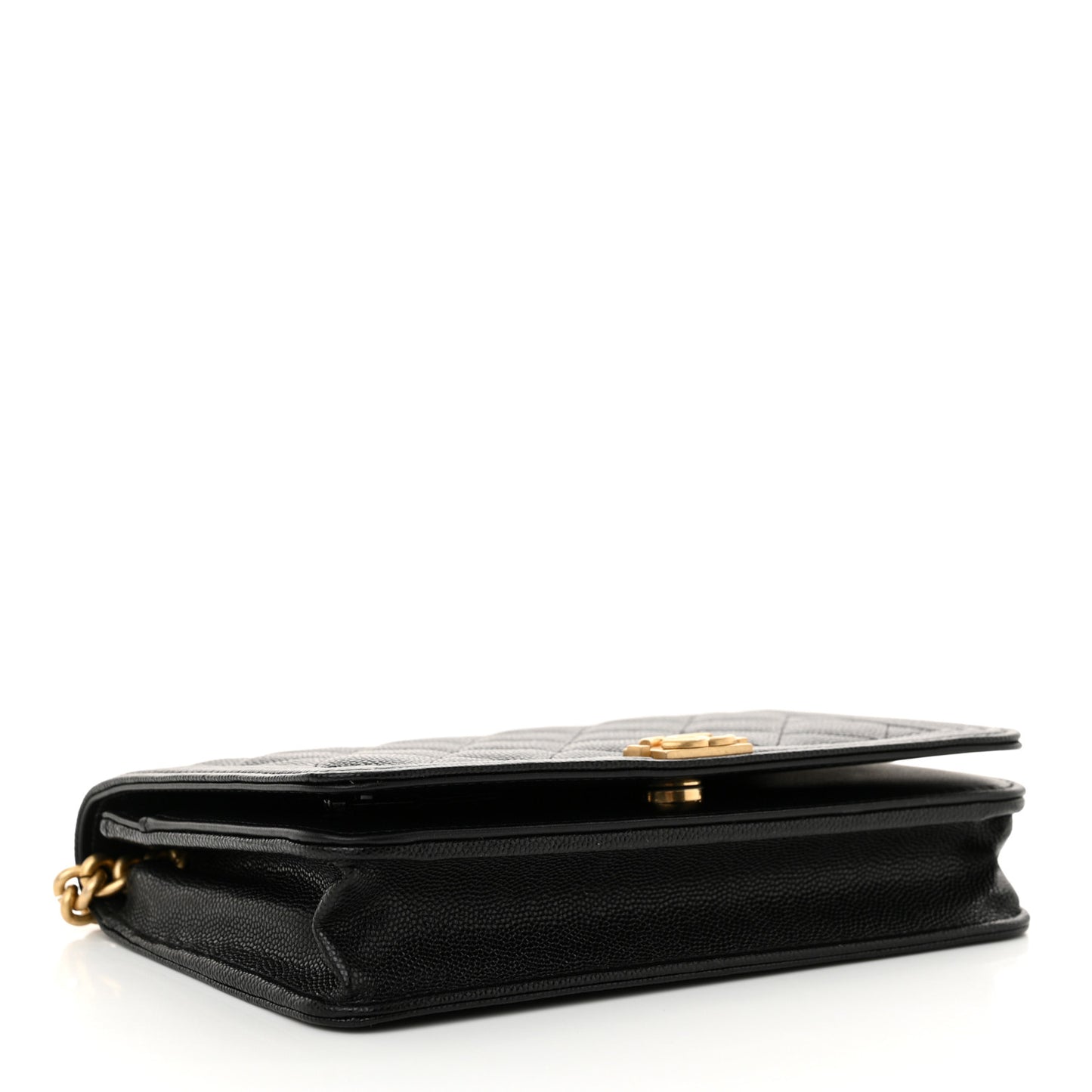 Caviar Quilted Boy Wallet On Chain WOC Black