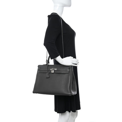 Hermes Taurillon Clemence Kelly Retourne 35 Graphite 2 of 12