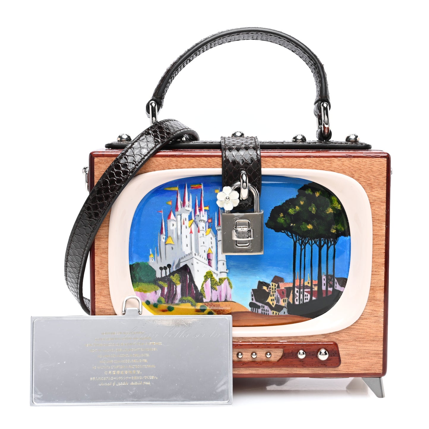 Wood Snakeskin Retro Television Box Multicolor