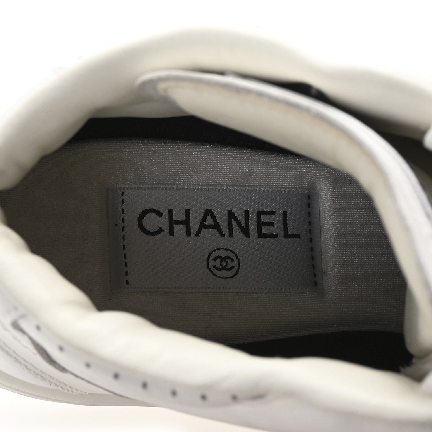 Chanel Calfskin CC High Top Sneaker 38.5 White 8 of 10