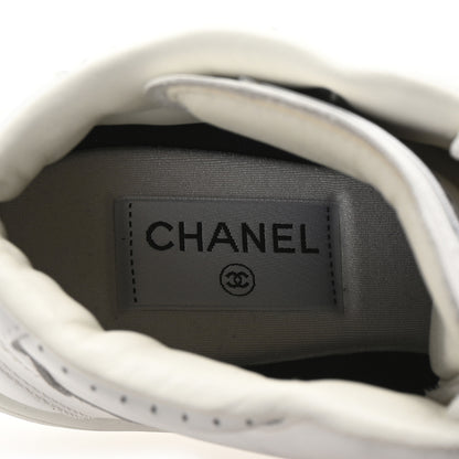 Chanel Calfskin CC High Top Sneaker 38.5 White 8 of 10