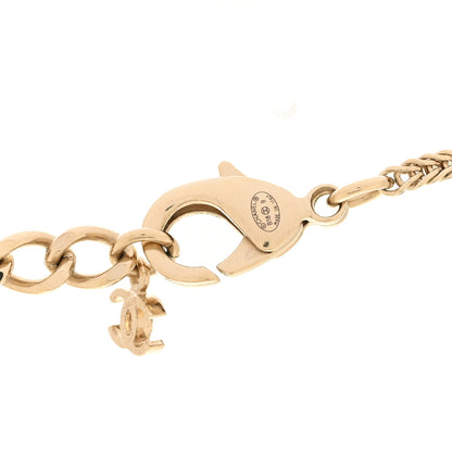 Chanel Resin Pearl Crystal Camellia CC Necklace Black Gold 5 of 6