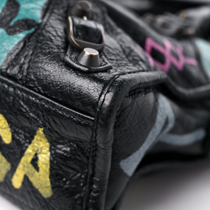 Balenciaga Agneau Arena Graffiti All Over Classic Hardware Mini City Black Multicolor 10 of 14