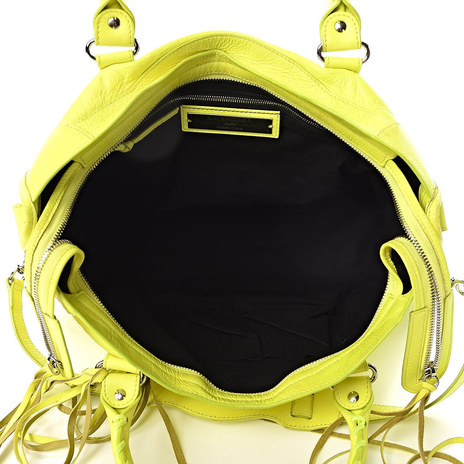 Balenciaga Agneau Classic Silver Hardware City Jaune Fluo 5 of 18