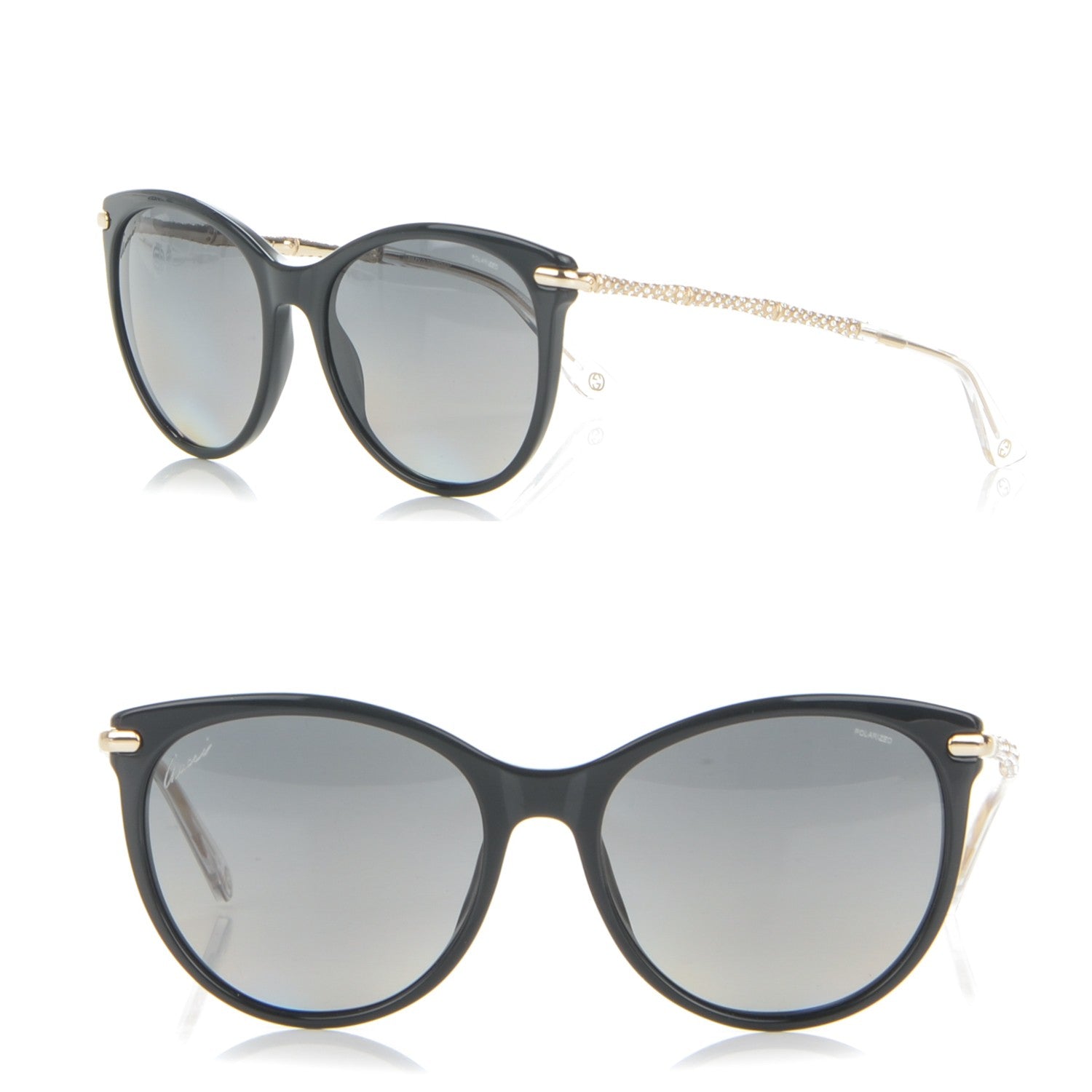 Gucci Crystal Bamboo Cat Eye GG 3771/N/F/S Sunglasses Gold 1 of 6