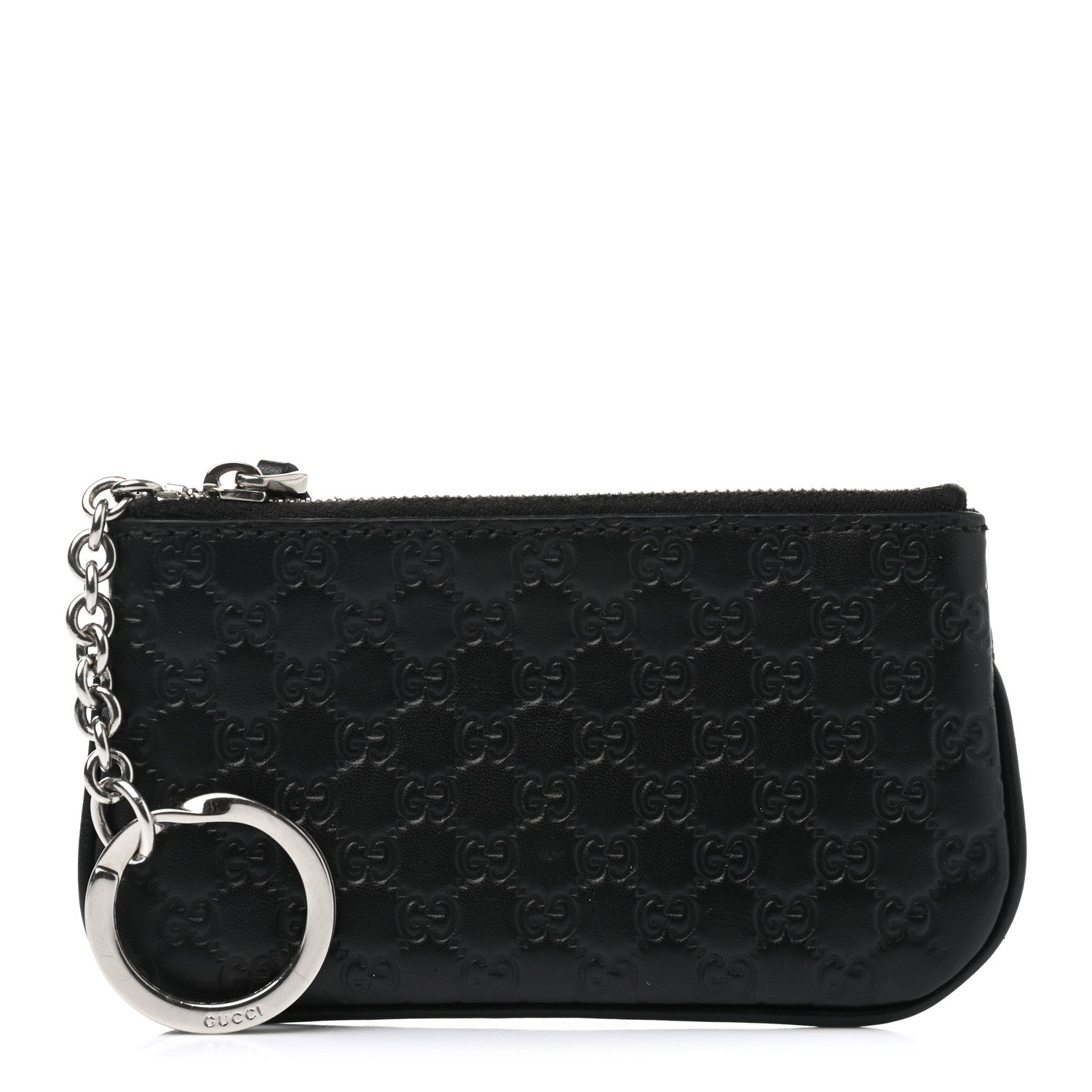 Gucci Microguccissima Key Ring Coin Case Black 1 of 8