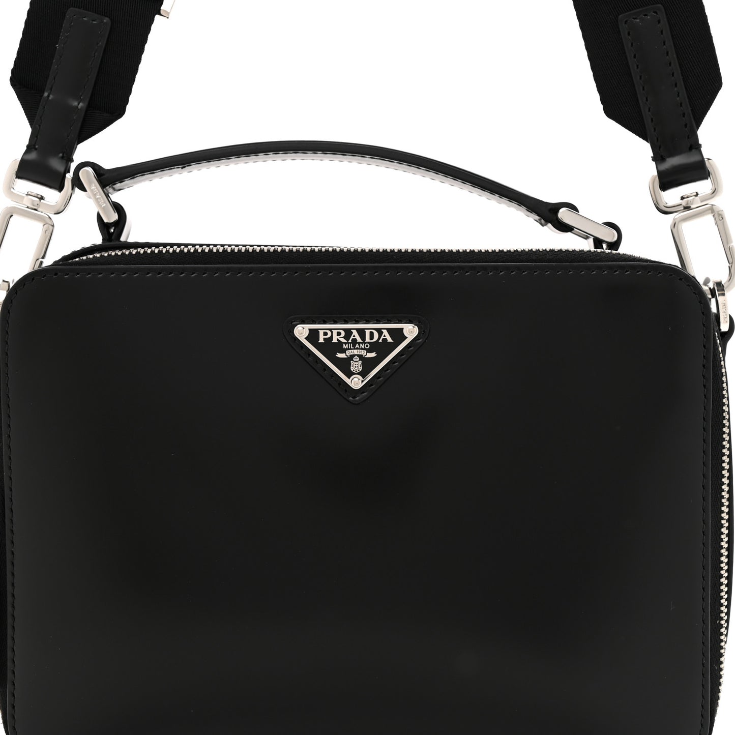 Spazzolato Medium Brique Crossbody Bag Black