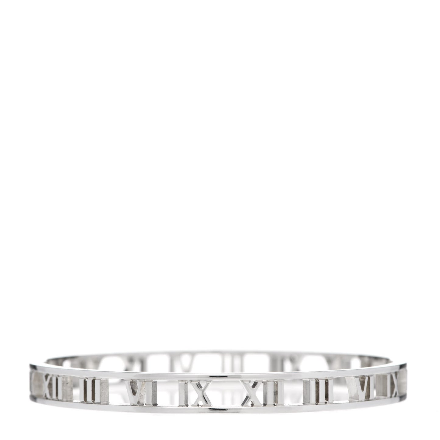 Sterling Silver Narrow Atlas Open Bangle Bracelet