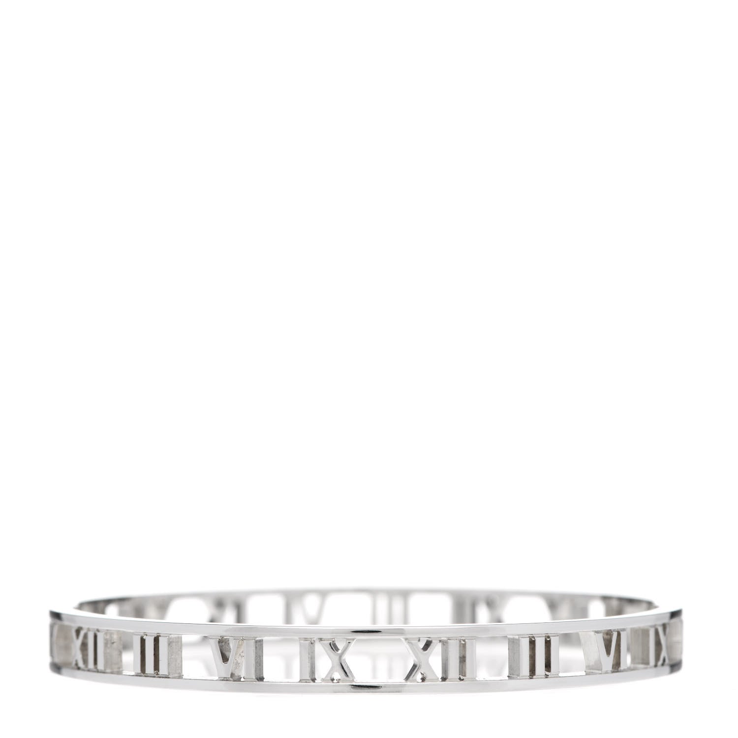 Tiffany Sterling Silver Narrow Atlas Open Bangle Bracelet 1 of 4