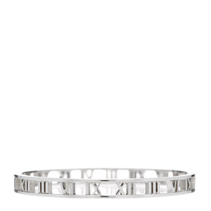 Tiffany Sterling Silver Narrow Atlas Open Bangle Bracelet 1 of 4