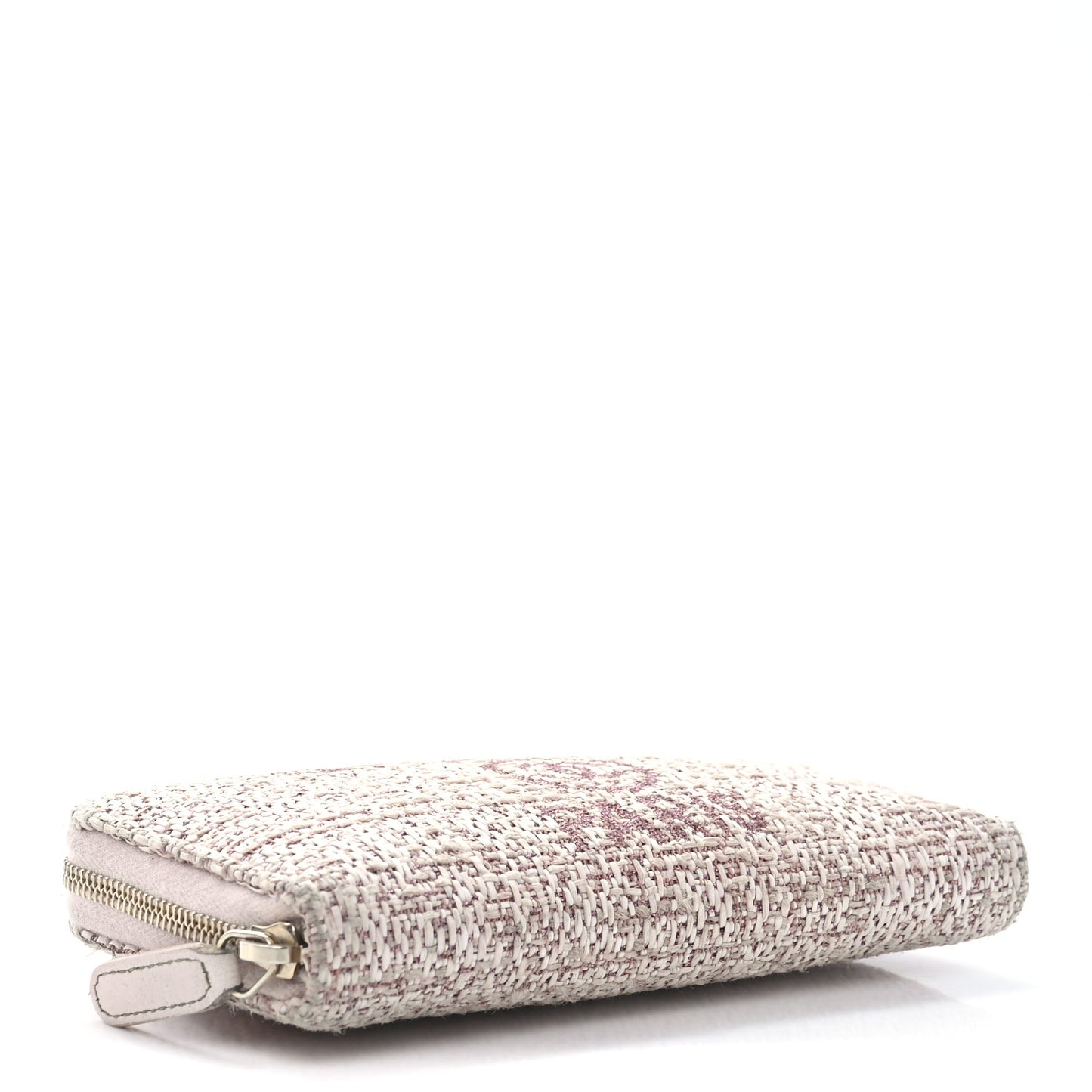 Lurex Canvas Deauville Medium Zip Around Wallet Pink