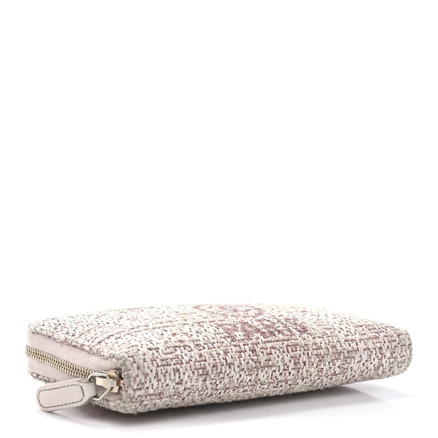 Chanel Lurex Canvas Deauville Medium Zip Around Wallet Pink 4 of 11
