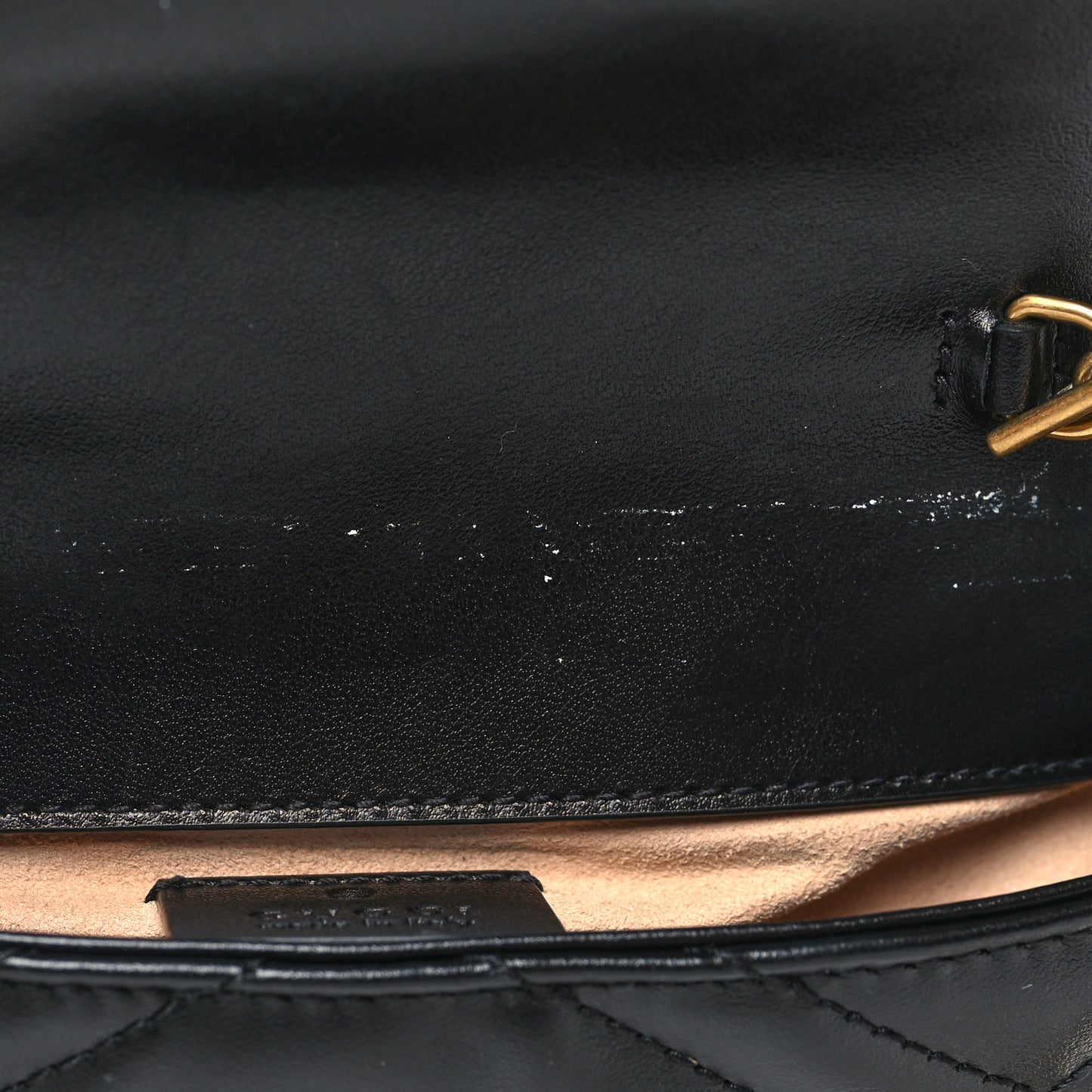 Calfskin Matelasse Super Mini GG Marmont Shoulder Bag Black