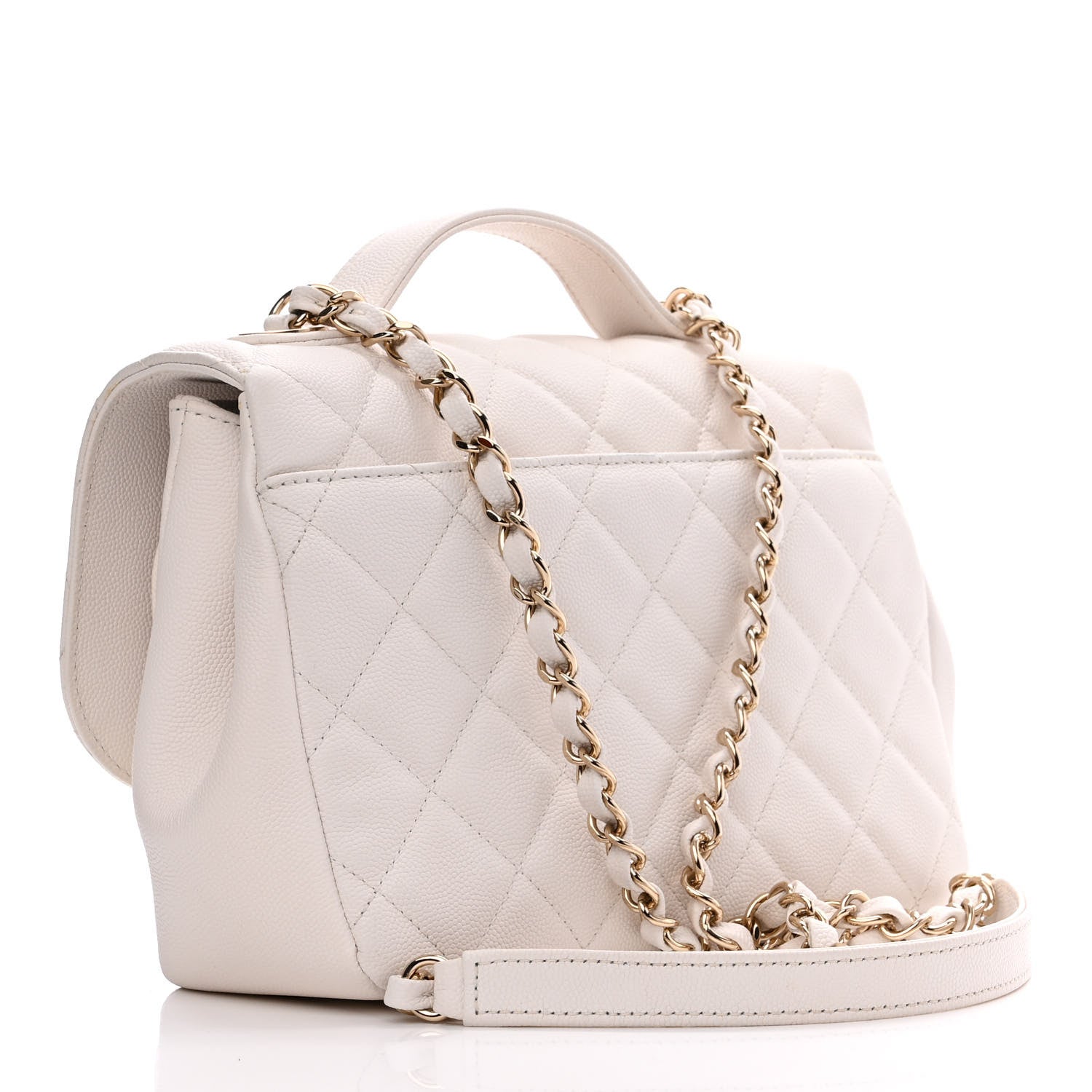Chanel Caviar Quilted Medium Business Affinity Flap White 3 of 13
