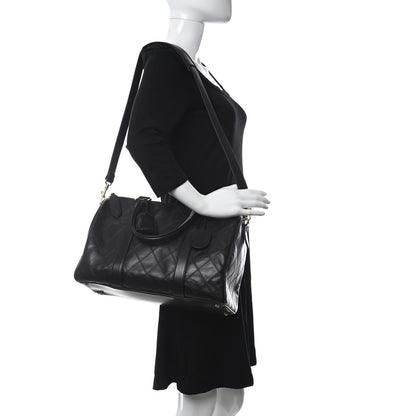 Chanel Calfskin Stitched CC Boston Black 3 of 16