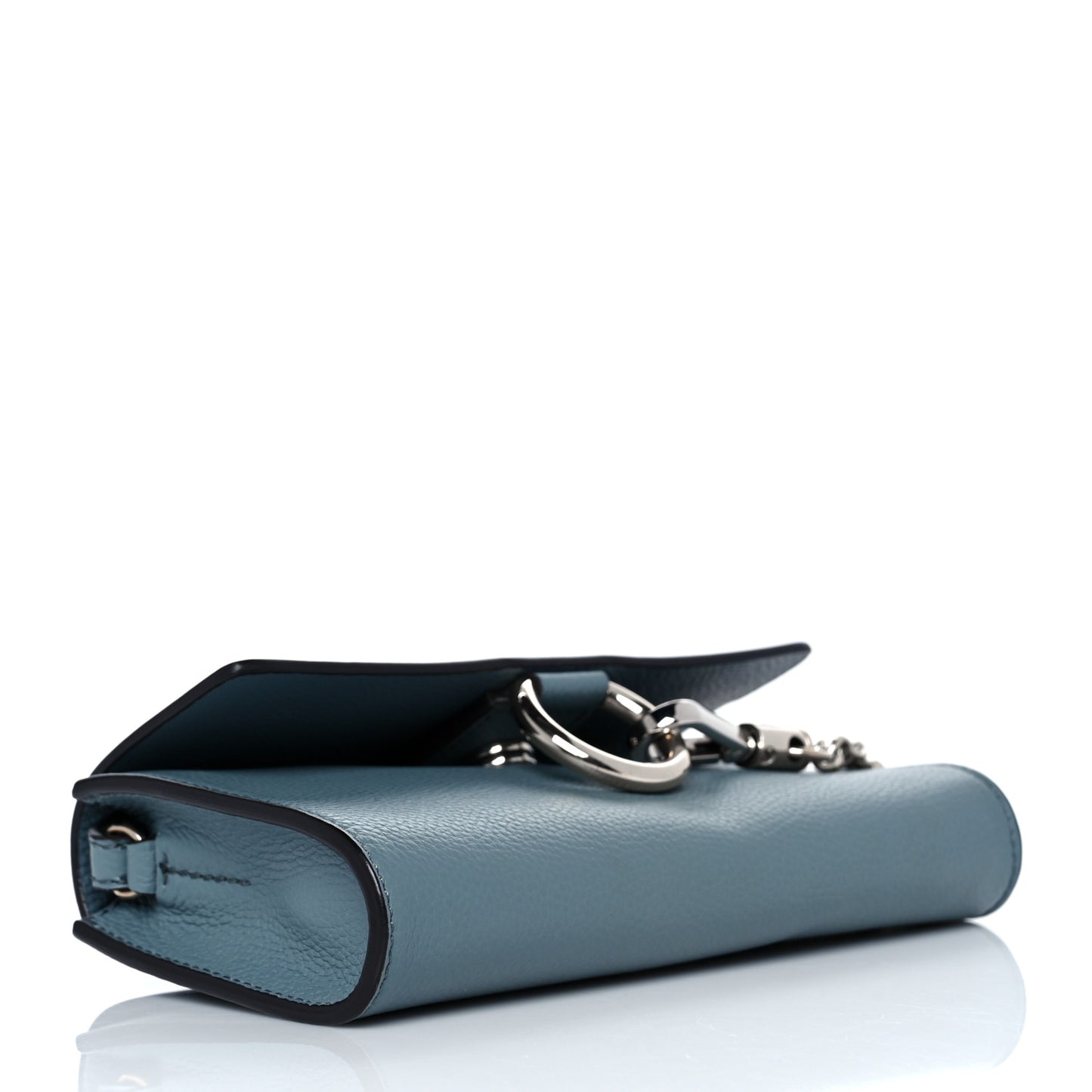 Suede Calfskin Mini Faye Shoulder Bag Cloudy Blue