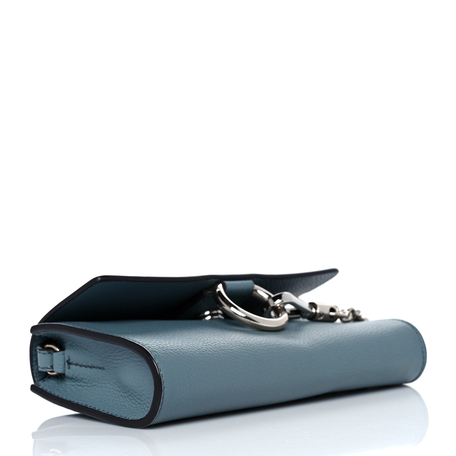 Chloe Suede Calfskin Mini Faye Shoulder Bag Cloudy Blue 3 of 8
