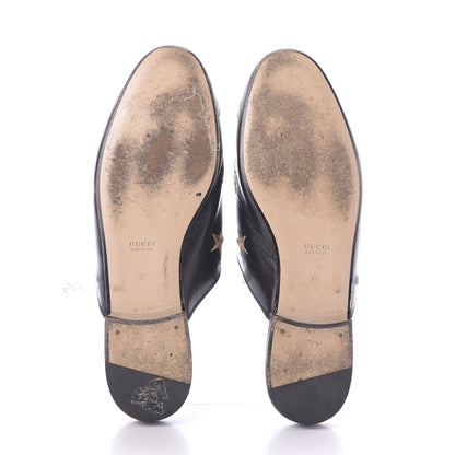 Gucci Goatskin Bee Star Embroidered Womens Princetown Slippers 37 Black 6 of 12
