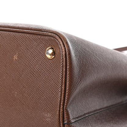 Prada Saffiano Cuir Large Double Bag Cacao 14 of 24