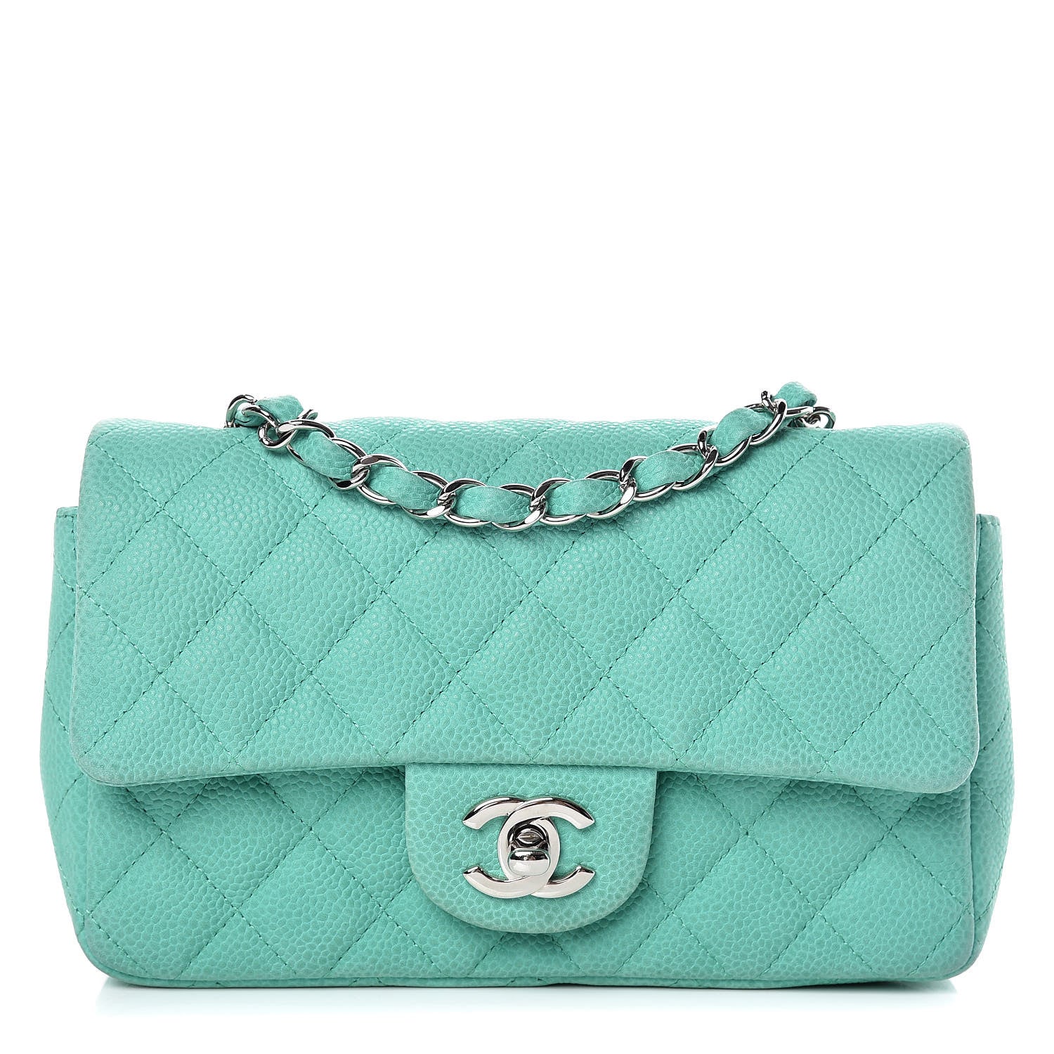 Chanel Iridescent Caviar Quilted Mini Rectangular Flap Green 1 of 15