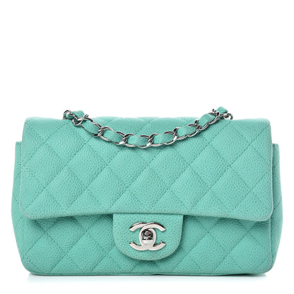 Chanel Iridescent Caviar Quilted Mini Rectangular Flap Green 1 of 15