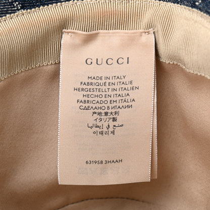 Gucci Eco Washed Denim GG Monogram Brim Hat L Blue Ivory 10 of 10