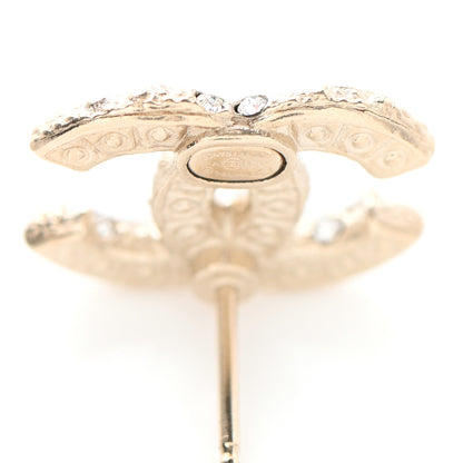 Chanel Pearl Crystal CC Earrings Light Gold 6 of 6