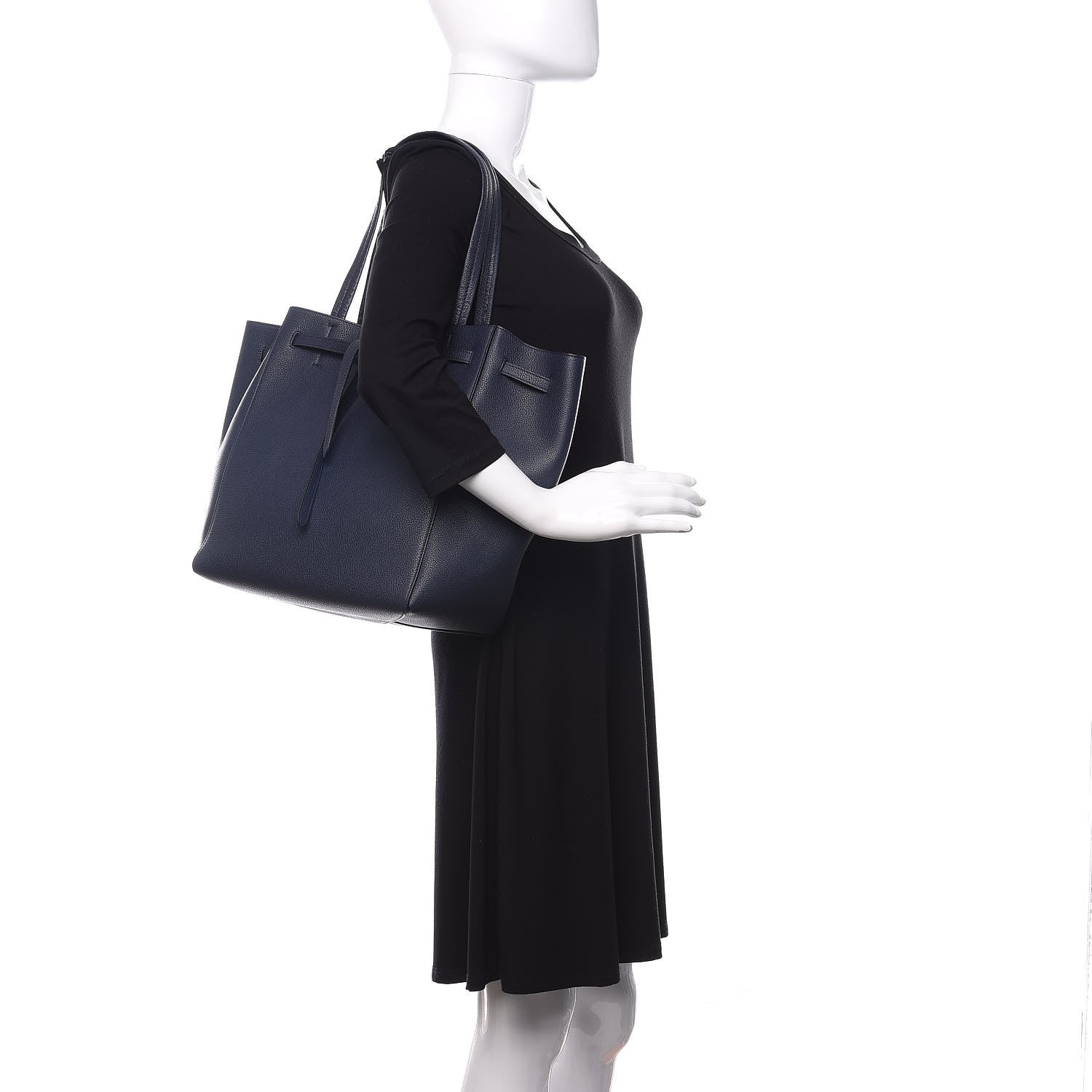 Celine Soft Grained Calfskin Small Belt Cabas Phantom Navy 2 of 12