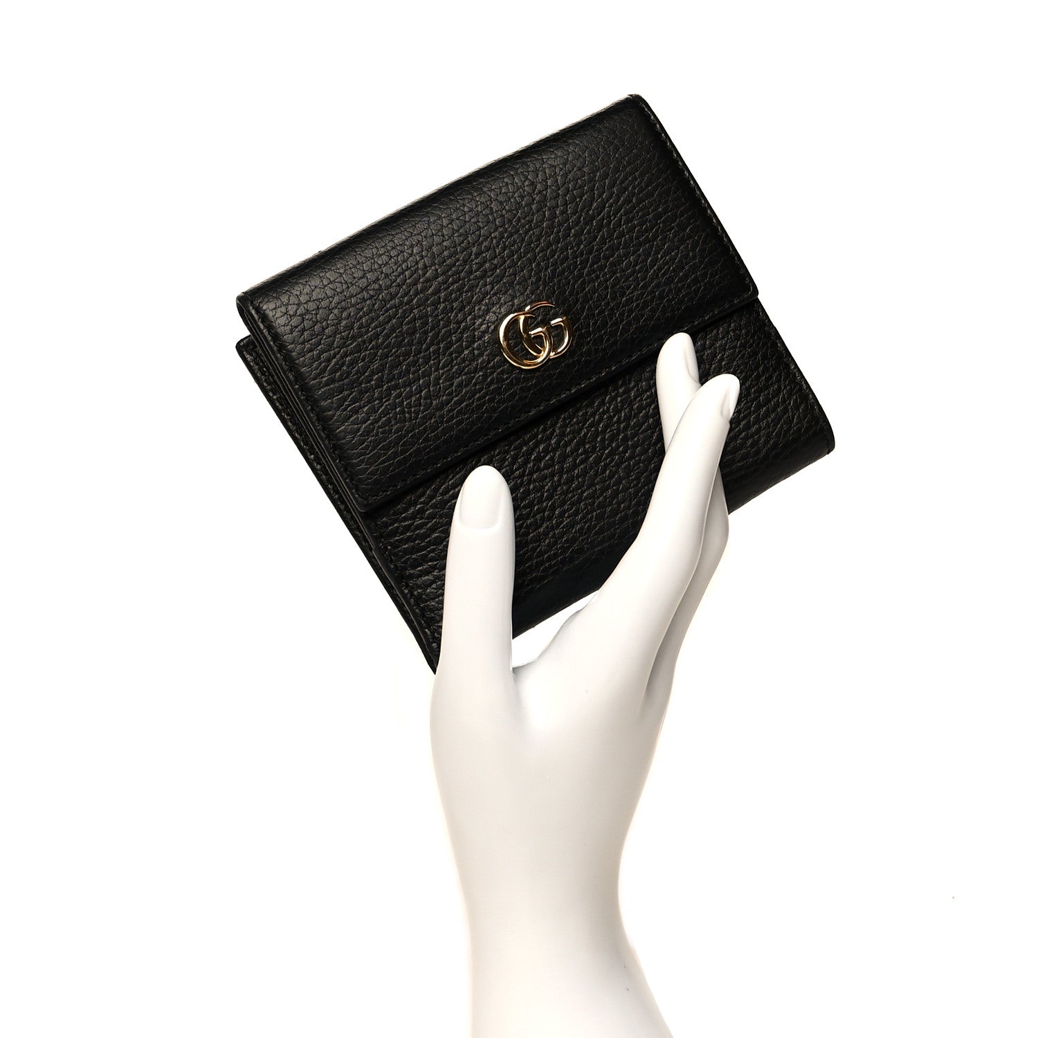 Gucci Dollar Calfskin Double G French Flap Wallet Black 2 of 8