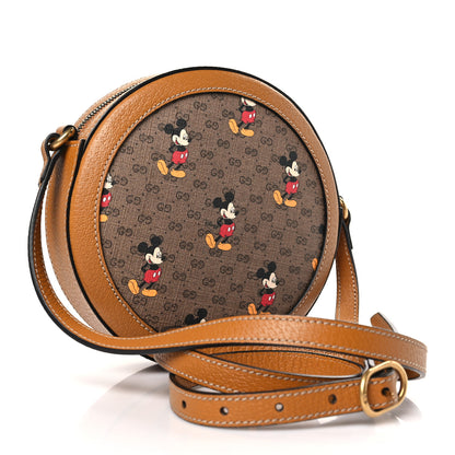 Gucci X DISNEY Mini Vintage GG Supreme Monogram Mickey Mouse Round Shoulder Bag Beige Vintage Sun Oil 3 of 9