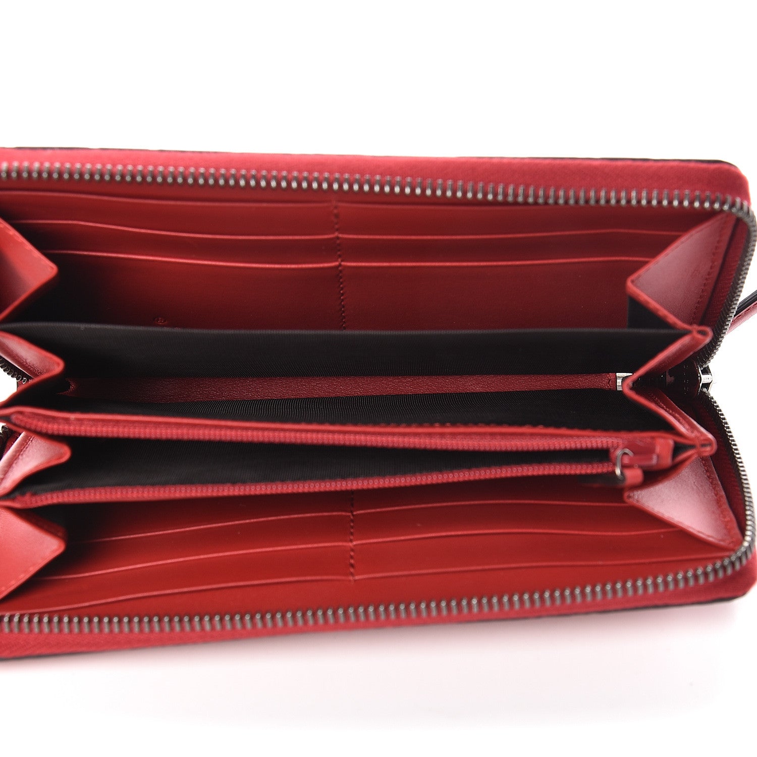 Gucci Guccissima Signature Zip Around Wallet Hibiscus Red 5 of 9