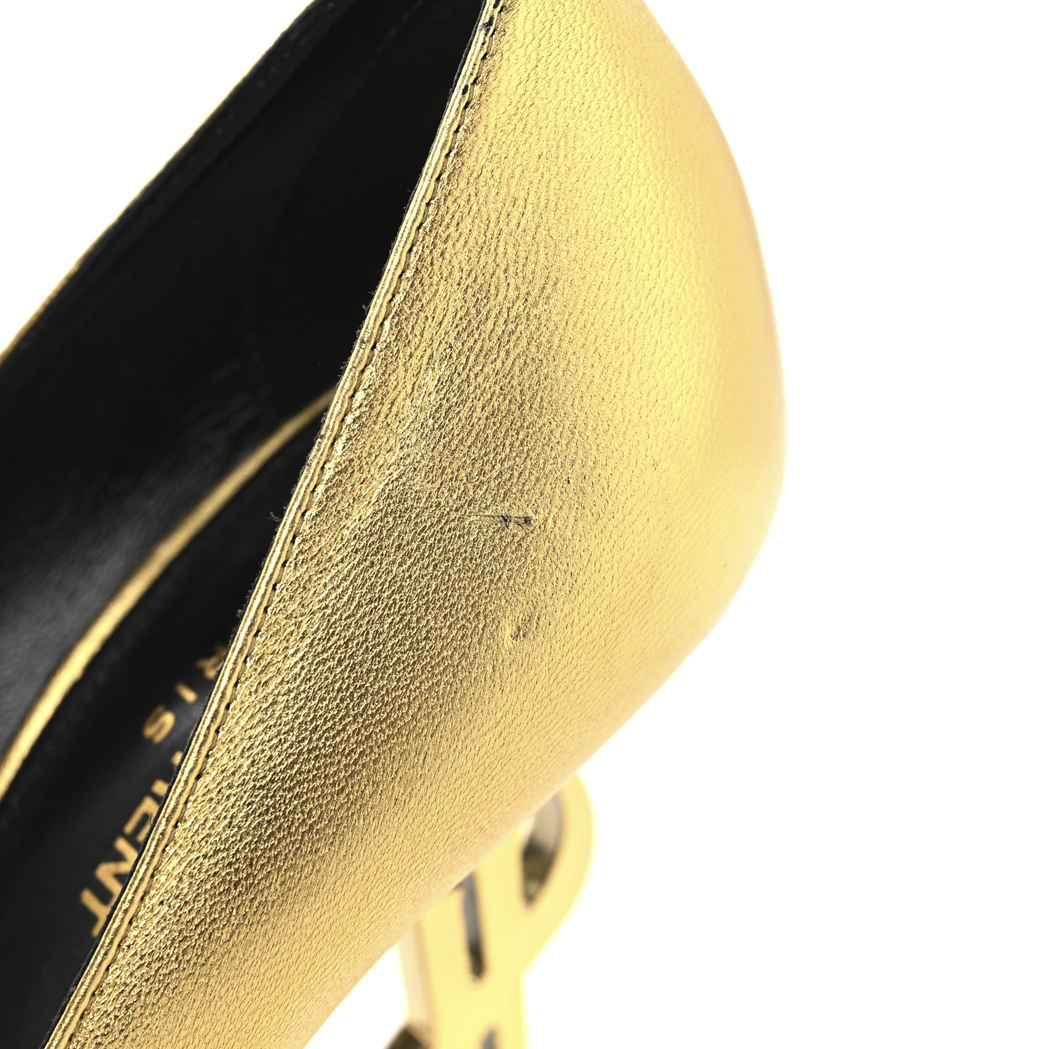 Saint Laurent Metallic Calfskin Opyum 100 Pumps 39 Gold 11 of 13