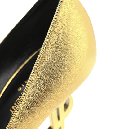 Saint Laurent Metallic Calfskin Opyum 100 Pumps 39 Gold 11 of 13