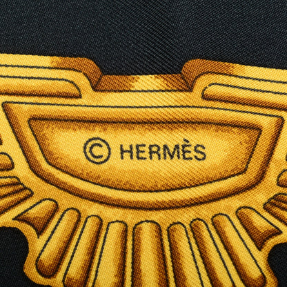 Hermes Silk Les Parures Du Vent Scarf 90 Black 5 of 6