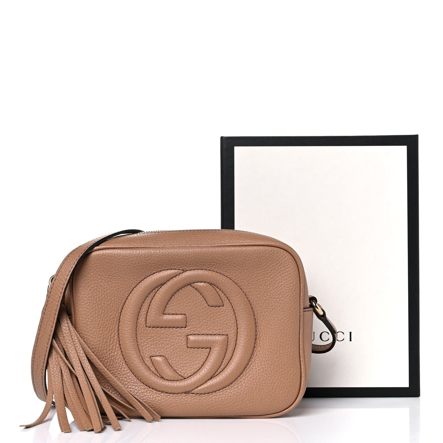 Pebbled Calfskin Small Soho Disco Bag Camelia