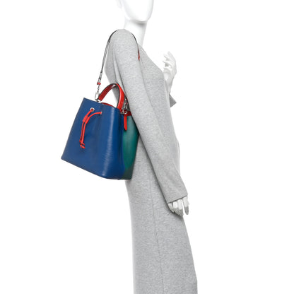 Louis Vuitton Epi Neonoe Indigo Emerald Green Coquelicot 2 of 11
