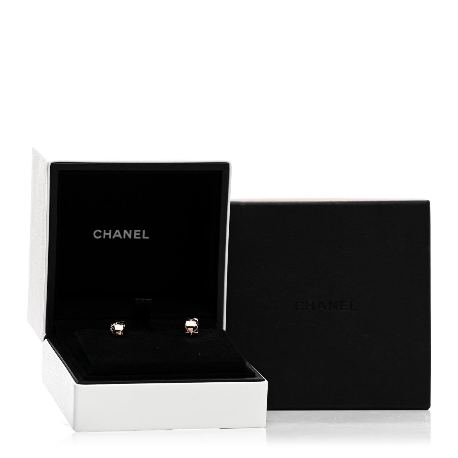 Chanel 18K Beige Gold Coco Crush Hoop Earrings 5 of 5