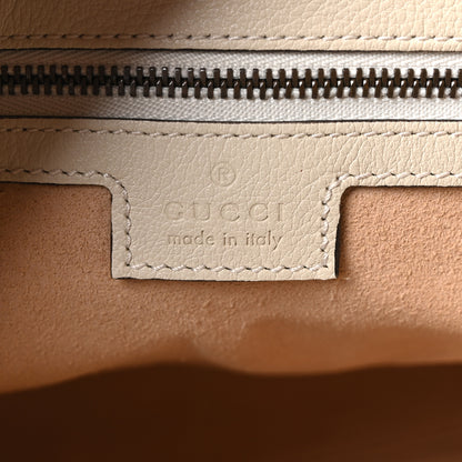 Gucci Softy Wonka Textured Dollar Calfskin Medium Diana Bamboo Shoulder Bag Mystic White Hibiscus Red 6 of 10