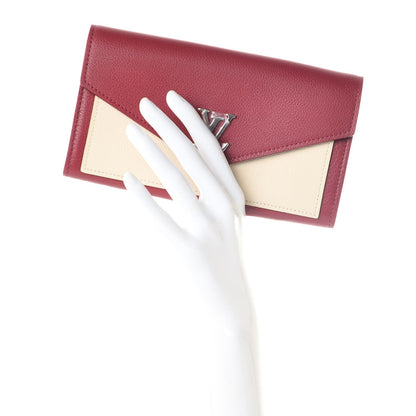 Louis Vuitton Soft Calfskin My Lockme Wallet Lie De Vin Etain Creme 2 of 7